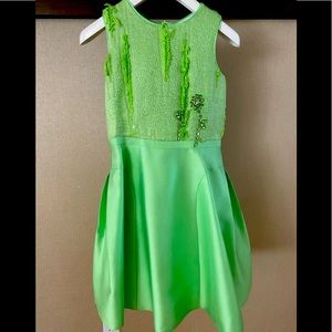 VAL MAX GIRLS GREEN DRESS SIZE 9 MADE IN ITALY